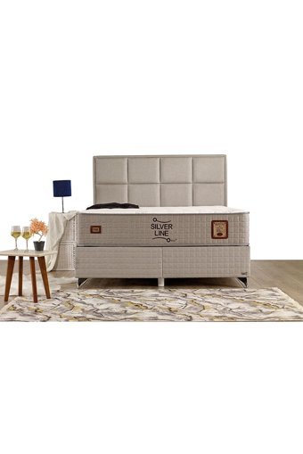 İmaj Silver Line 140 x 190 cm Başlıksız Çift Kişilik Sandıklı Baza Bej