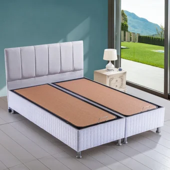 Alf Cyristal Plus 200 x 200 cm Ayrılabilen Başlıklı Çift Kişilik Sandıklı Baza Seti Beyaz
