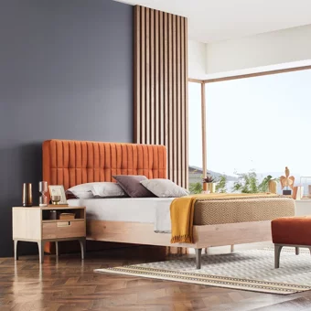 Enza Home Sona 160 x 200 cm Ayrılabilen Başlıksız Çift Kişilik Sandıklı Baza Turuncu