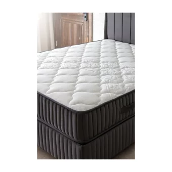 Md Vita 180 x 200 cm Yataklı Başlıklı Çift Kişilik Sandıklı Baza Seti Antrasit