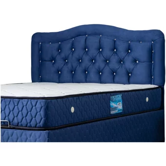 Setay Şah 200 x 150 cm Ayrılabilen Başlıklı Çift Kişilik Sandıklı Baza Seti Lacivert