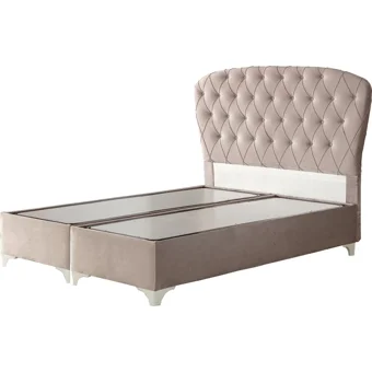 Hammak Home Loft 180 x 200 cm Ayrılabilen Başlıklı Çift Kişilik Sandıklı Baza Seti Pembe