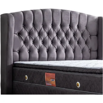 Setay Nice 200 x 160 cm Ayrılabilen Yataklı Başlıklı Çift Kişilik Sandıklı Baza Seti Antrasit