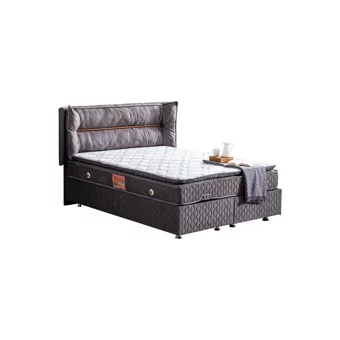 Setay Barselona 200 x 160 cm Ayrılabilen Başlıklı Çift Kişilik Sandıklı Baza Seti Antrasit