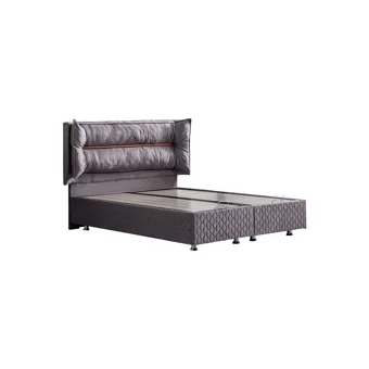 Setay Barselona 200 x 160 cm Ayrılabilen Başlıklı Çift Kişilik Sandıklı Baza Seti Antrasit