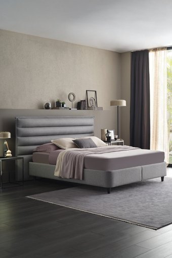 Yataş Canto 160 x 200 cm Başlıklı Çift Kişilik Sandıklı Baza Seti Gri