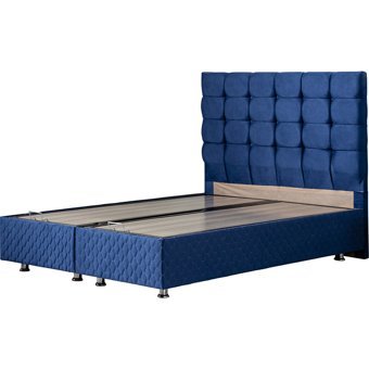 Setay Duke 200 x 150 cm Ayrılabilen Başlıklı Çift Kişilik Sandıklı Baza Seti Lacivert