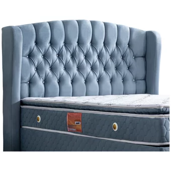 Setay Nice 200 x 160 cm Ayrılabilen Yataklı Başlıklı Çift Kişilik Sandıklı Baza Seti Mavi