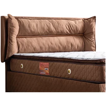 Setay Barselona 200 x 150 cm Ayrılabilen Yataklı Başlıklı Çift Kişilik Sandıklı Baza Seti Kahverengi