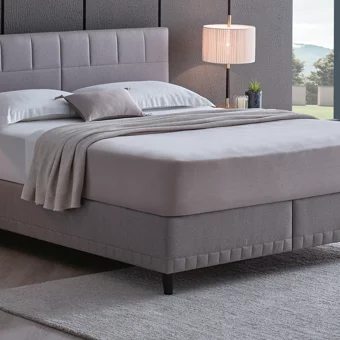 Yataş Supreme Sleep 150 x 200 cm Yataklı Başlıklı Çift Kişilik Sandıklı Baza Seti Mavi
