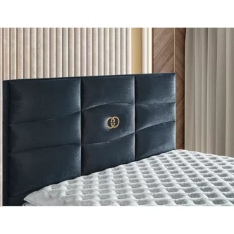 Arleno Bedding Boss 160 x 200 cm Ayrılabilen Yataklı Başlıklı Çift Kişilik Sandıklı Baza Seti Lacivert