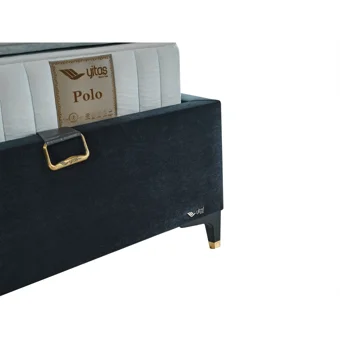 Arleno Bedding Boss 160 x 200 cm Ayrılabilen Yataklı Başlıklı Çift Kişilik Sandıklı Baza Seti Lacivert