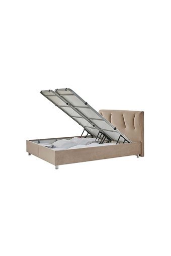 Yataş Somni 120 x 200 cm Başlıklı Çift Kişilik Sandıklı Baza Seti Bej
