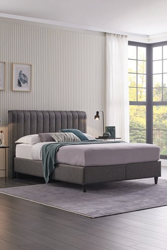 Yataş Lento 140 x 190 cm Başlıklı Çift Kişilik Sandıklı Baza Seti Siyah