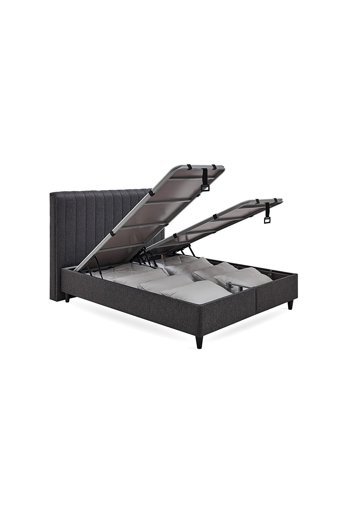Yataş Lento 140 x 190 cm Başlıklı Çift Kişilik Sandıklı Baza Seti Siyah