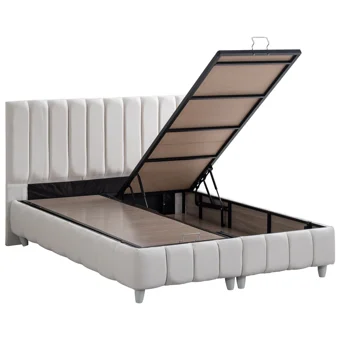 Cesur Narva 180 x 200 cm Ayrılabilen Başlıklı Çift Kişilik Sandıklı Baza Seti Beyaz