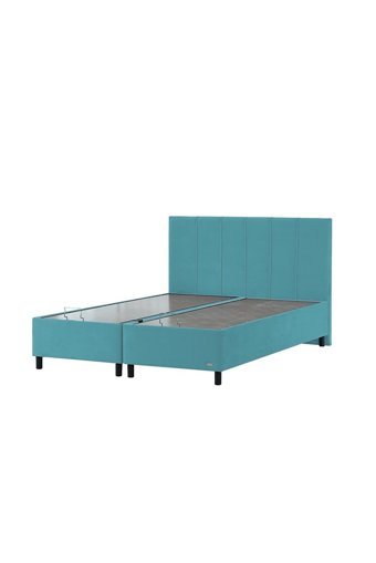 İpek Mobilya Alto 160 x 200 cm Ayrılabilen Yataklı Başlıklı Çift Kişilik Sandıklı Baza Seti Mavi