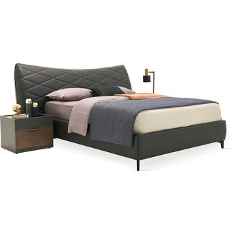 Enza Home Dorian 150 x 200 cm Başlıklı Çift Kişilik Sandıklı Baza Seti Antrasit