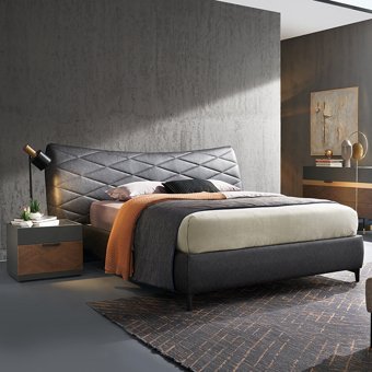 Enza Home Dorian 150 x 200 cm Başlıklı Çift Kişilik Sandıklı Baza Seti Antrasit