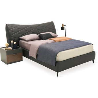 Enza Home Dorian 150 x 200 cm Başlıklı Çift Kişilik Sandıklı Baza Seti Antrasit