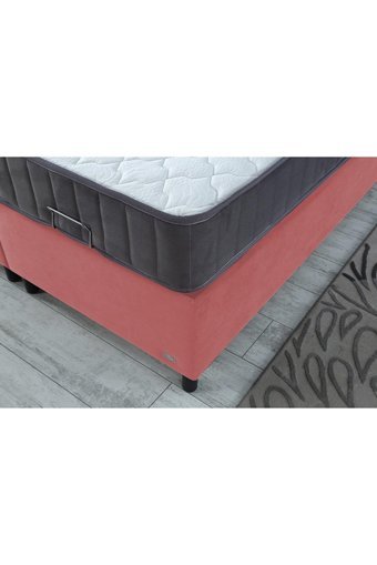 İpek Mobilya Alto 100 x 200 cm Yataklı Başlıklı Çift Kişilik Sandıklı Baza Seti Pembe