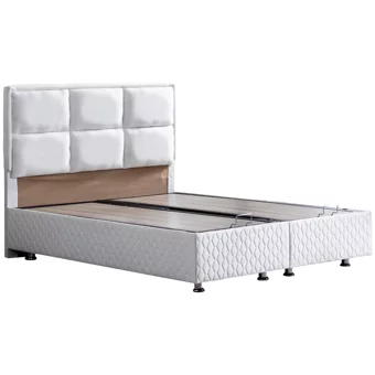 Setay Orthosoft 180 x 200 cm Ayrılabilen Başlıklı Çift Kişilik Sandıklı Baza Seti Beyaz