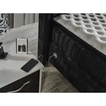 Arleno Bedding Hanedan 160 x 200 cm Ayrılabilen Yataklı Başlıklı Çift Kişilik Sandıklı Baza Seti Yeşil