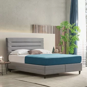 Yataş Supreme Pedic 150 x 200 cm Başlıklı Çift Kişilik Sandıklı Baza Seti Mavi