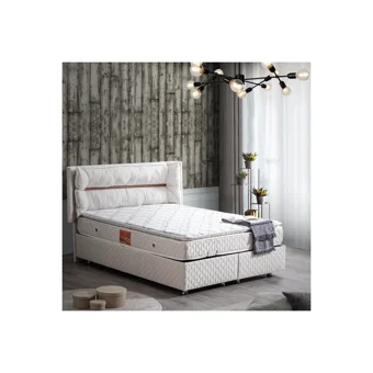 Setay Barselona 200 x 160 cm Ayrılabilen Başlıklı Çift Kişilik Sandıklı Baza Seti Krem
