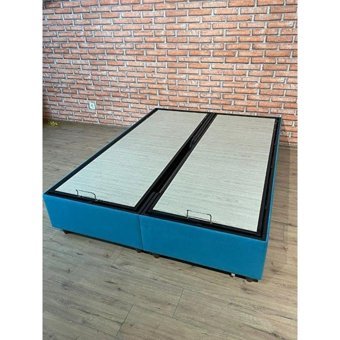 İpek Mobilya Manolya 140 x 190 cm Başlıksız Çift Kişilik Sandıklı Baza Mavi