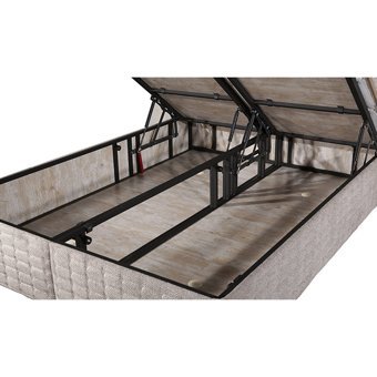 Cadde Yıldız Wooly 150 x 200 cm Ayrılabilen Başlıksız Çift Kişilik Sandıklı Baza Krem