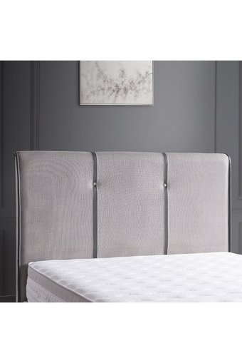 Armis Dream 150 x 200 cm Yataklı Başlıklı Çift Kişilik Sandıklı Baza Seti Gri