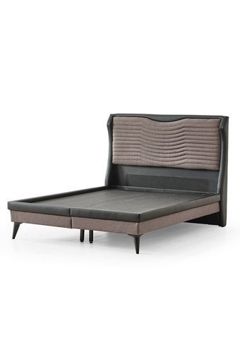 Flora Beddıng Sando Natural 200 x 200 cm Yataklı Başlıklı Çift Kişilik Baza Seti Siyah