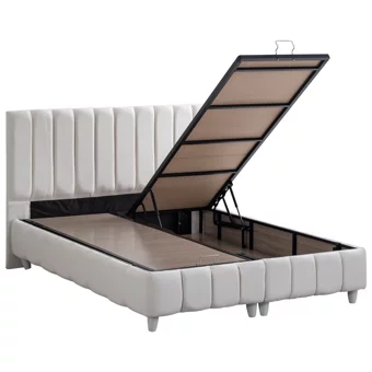 Cesur Narva 160 x 200 cm Ayrılabilen Başlıklı Çift Kişilik Sandıklı Baza Seti Beyaz