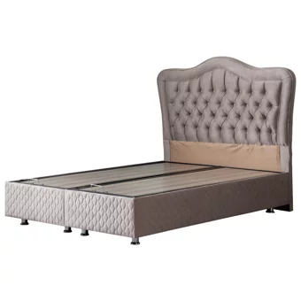 Setay Camelli 150 x 200 cm Ayrılabilen Başlıklı Çift Kişilik Sandıklı Baza Seti Açık Kahverengi