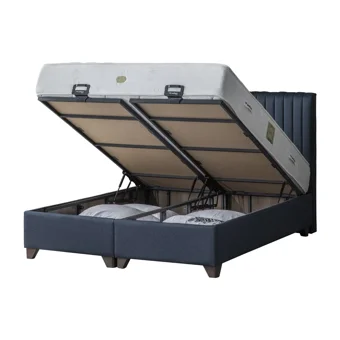 Weltew Home Voga 180 x 200 cm Ayrılabilen Başlıklı Çift Kişilik Sandıklı Baza Seti Füme