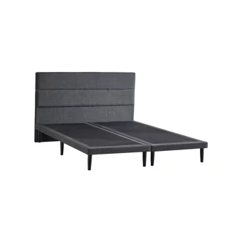 Niron Yatak Slim 150 x 200 cm Başlıklı Çift Kişilik Baza Seti Antrasit