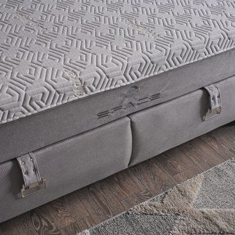 Armis Space 150 x 200 cm Yataklı Başlıklı Çift Kişilik Sandıklı Baza Seti Bej