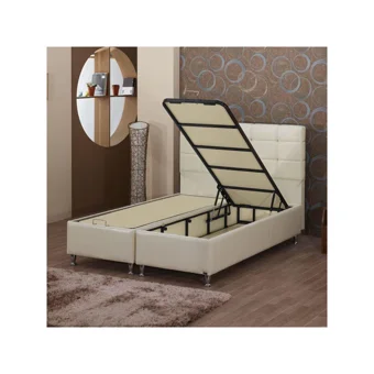 Kilim Mobilya Nova 150 x 200 cm Ayrılabilen Başlıksız Çift Kişilik Sandıklı Baza Krem