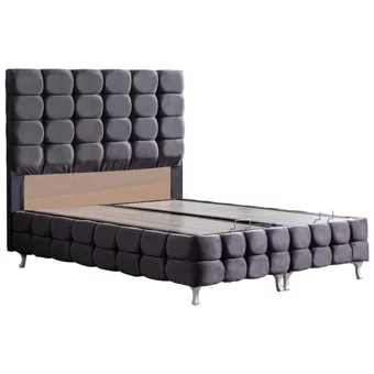 Setay Duke Lüx 160 x 200 cm Ayrılabilen Başlıklı Çift Kişilik Sandıklı Baza Seti Antrasit
