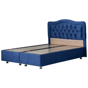 Setay Şah 140 x 190 cm Ayrılabilen Başlıklı Çift Kişilik Sandıklı Baza Seti Lacivert