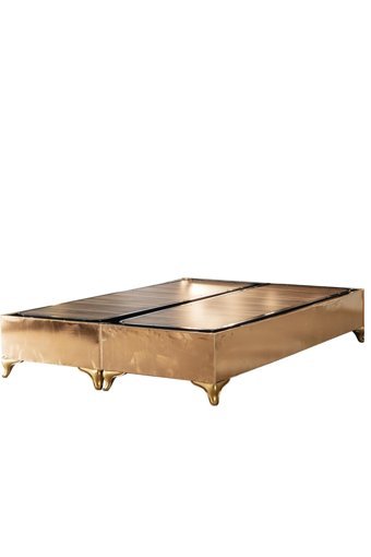 Hammak Home Cooper 150 x 200 cm Ayrılabilen Başlıksız Çift Kişilik Sandıklı Baza Altın