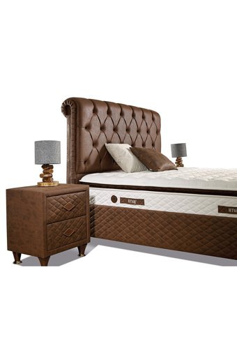 İmaj Vogue 200 x 200 cm Ayrılabilen Başlıksız Çift Kişilik Sandıklı Baza Kahverengi