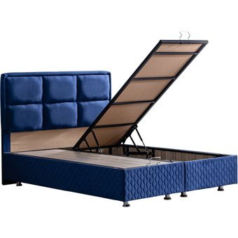 Setay Orthosoft 180 x 200 cm Ayrılabilen Başlıklı Çift Kişilik Sandıklı Baza Seti Lacivert