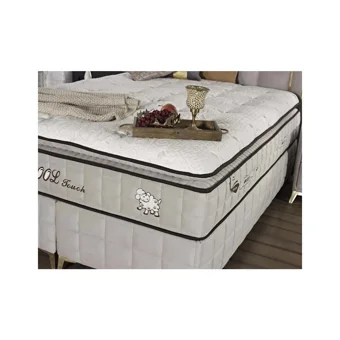 Tutku Yatak Wool Touch 100 x 190 cm Yataklı Başlıklı Çift Kişilik Sandıklı Baza Seti Gri