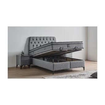 Md Elia 150 x 200 cm Ayrılabilen Başlıksız Çift Kişilik Sandıklı Baza Antrasit