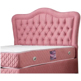 Setay Camelli 140 x 190 cm Ayrılabilen Başlıklı Çift Kişilik Sandıklı Baza Seti Pembe