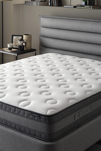 Yataş Canto 100 x 200 cm Yataklı Başlıklı Çift Kişilik Sandıklı Baza Seti Gri