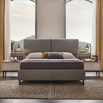 Enza Home Loreto 180 x 200 cm Ayrılabilen Başlıklı Çift Kişilik Sandıklı Baza Seti Mavi