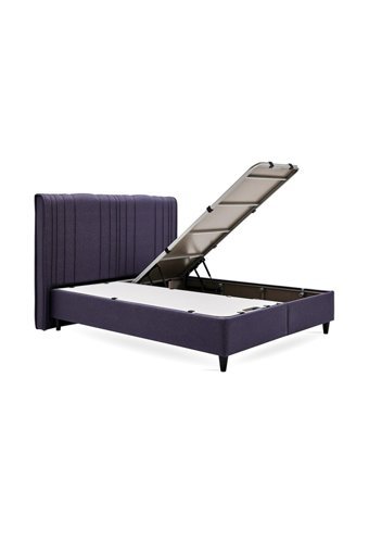 Yataş Lento 200 x 200 cm Başlıklı Çift Kişilik Sandıklı Baza Seti Lacivert